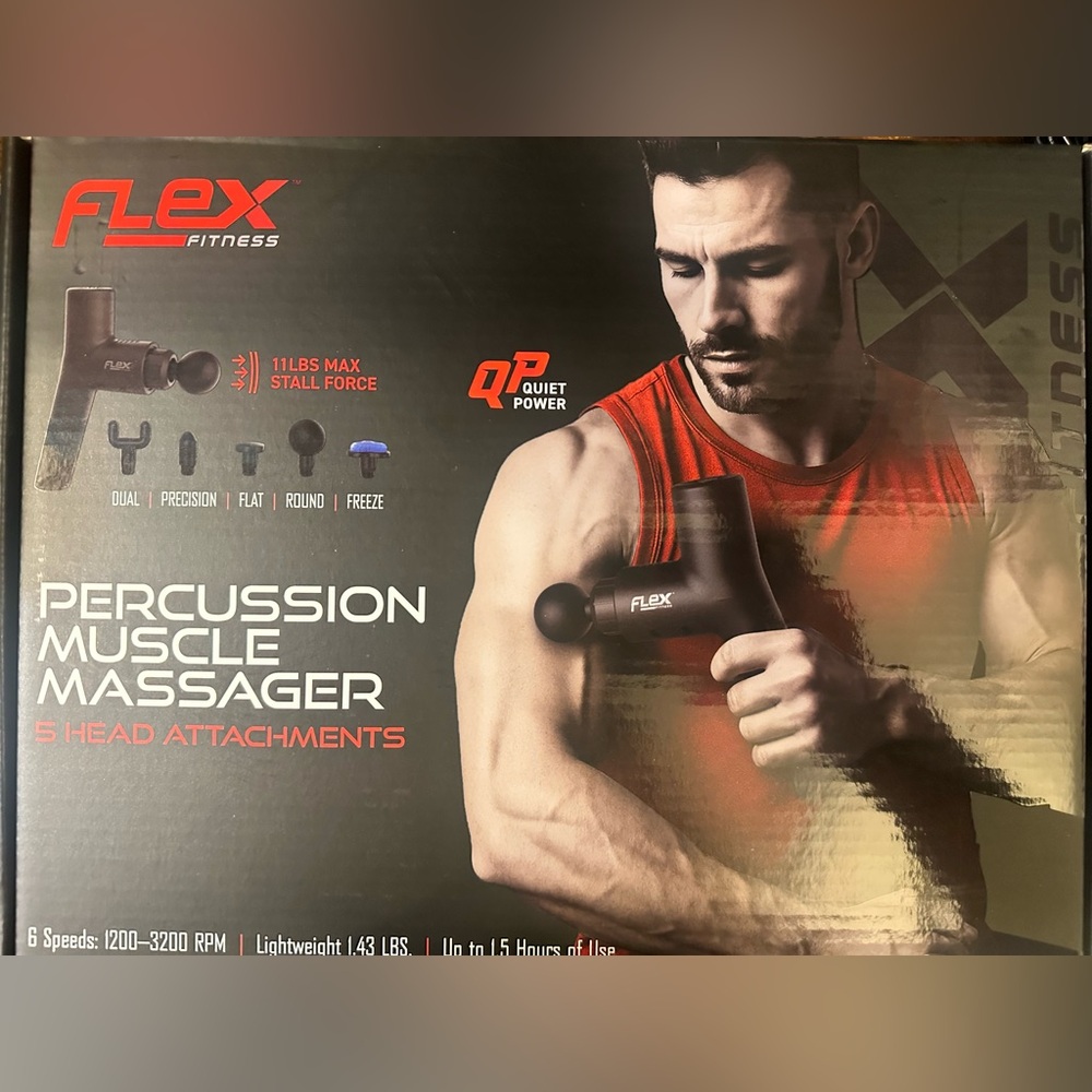 NEW Flex Fitness Percussion Muscle Massager with Five Attachments‎